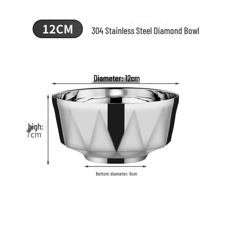 SPSR 304 Stainless Steel Diamond Bowl (5-Pack)