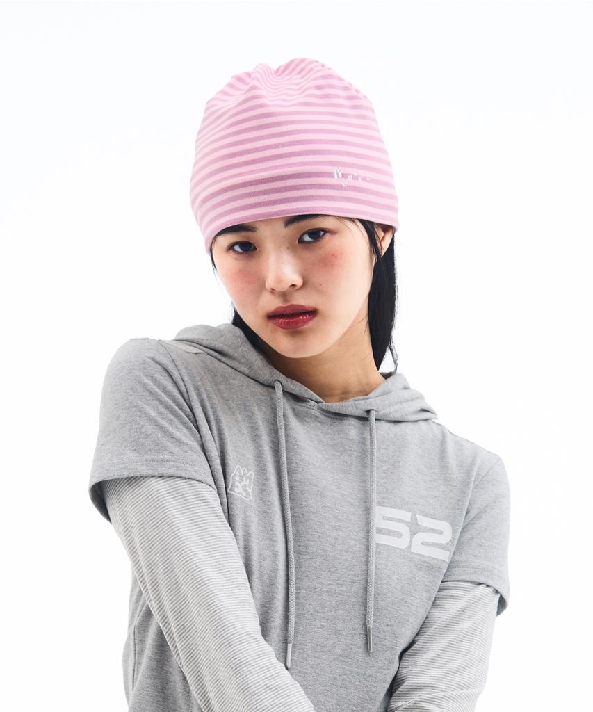 AMES-WORLDWIDE Jersey Stripe Beanie Pink