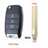 3 Buttons Replacement Car Key Case Cover Fob Housing For Kia Kia K2 K3 K5 Carens Cerato Forte Cadenza Car Flip Folding Key Shell