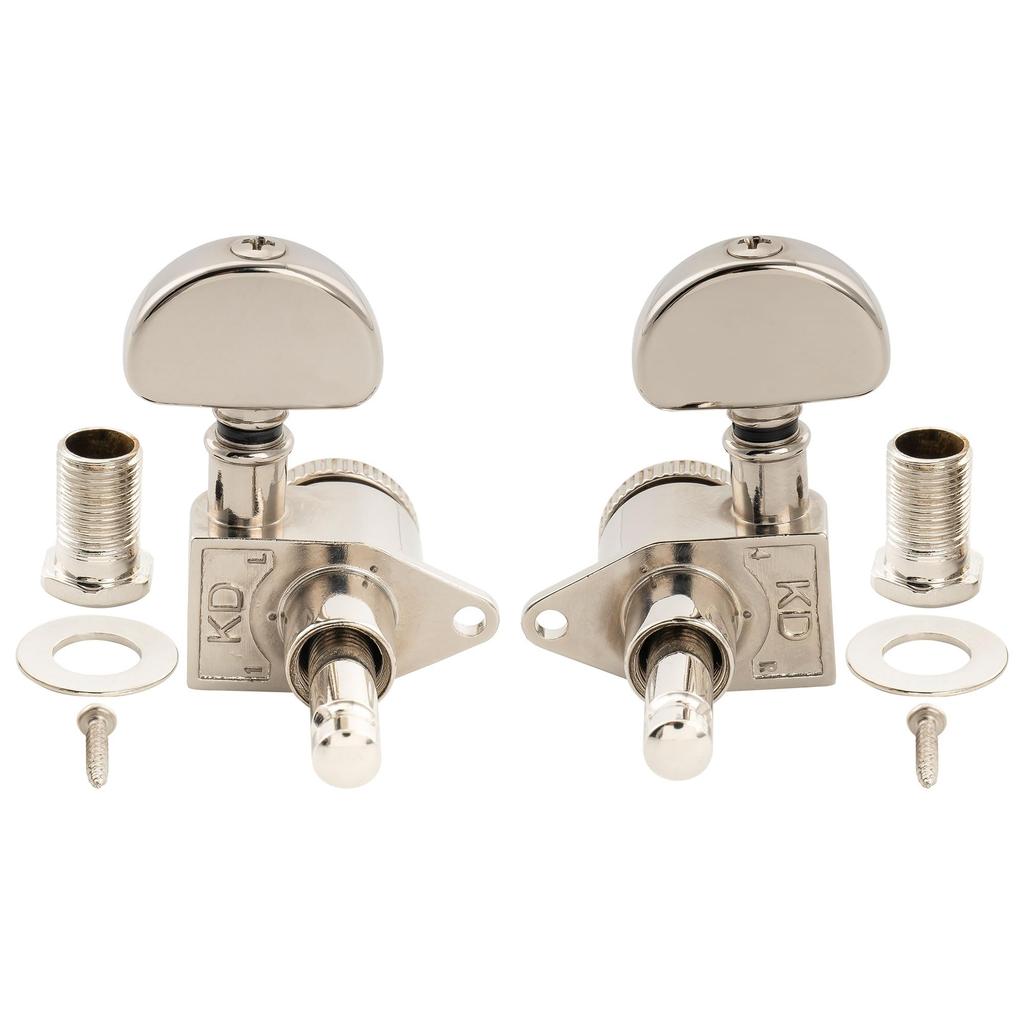 Musiclily Pro R18K L3R3 Locking Gear for Nickel Coating Tuners, 181 Ratio, Half-Moon Button, Acoustic/Electric Guitars,