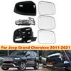 DinCh For Jeep Grand Cherokee 2011- Side Rear View Mirror Cover Rearview Mirror Lid Shell Turn Signal Lens Glass Base