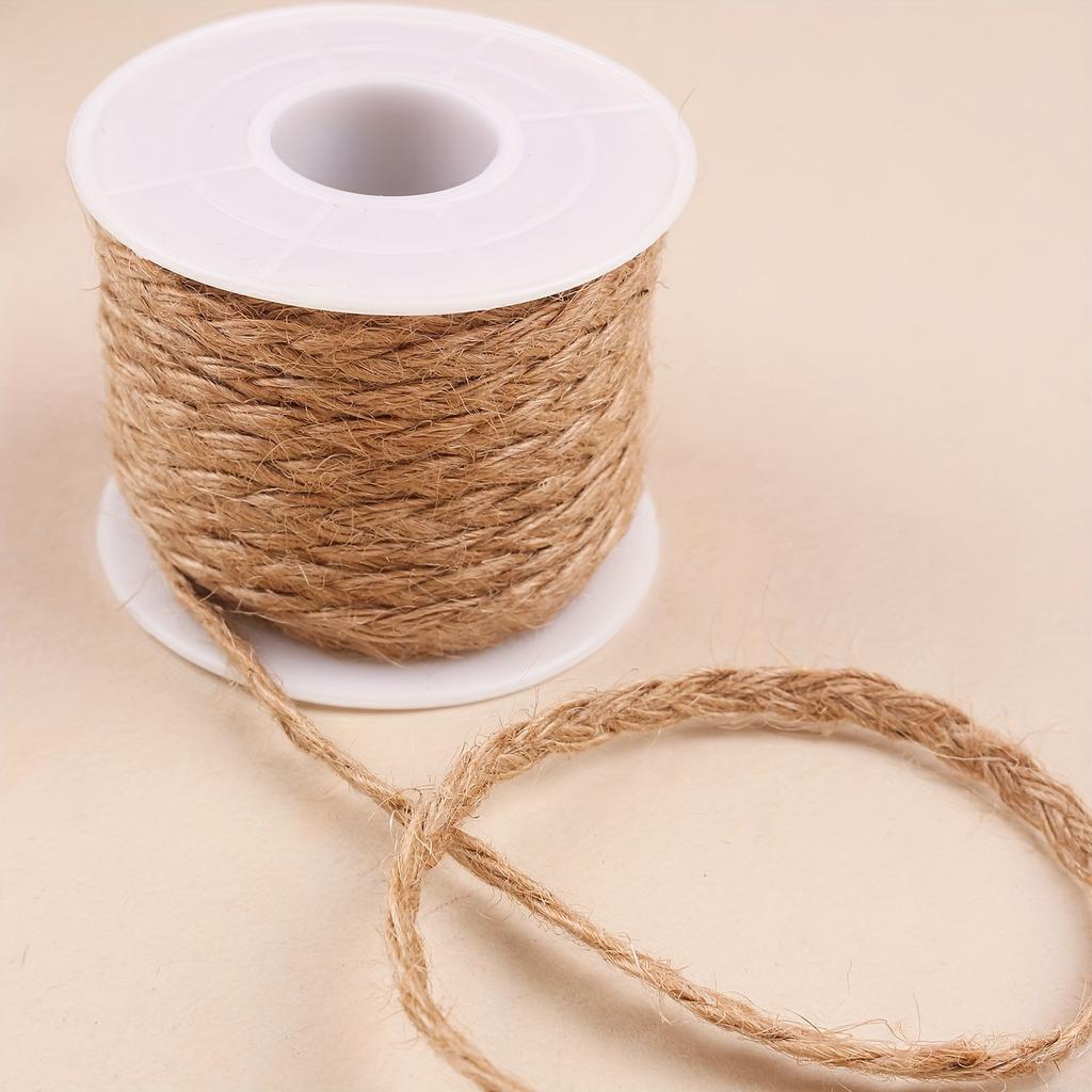 Khaki Geflochtenes Jute Garn - 5mm Dick, DIY Vintage Bastel Schnur für Geschenkverpackung & Bekleidungszubehör