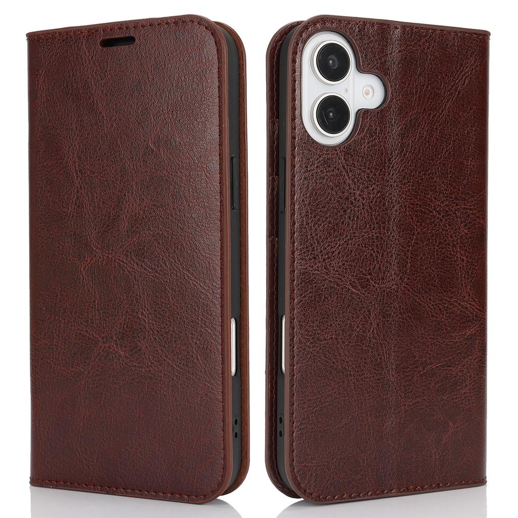 iPhone Crazy Horse Pattern Genuine Leather Wallet Leather Case Fashionable and Practical Combining Card Slot and Stand Function