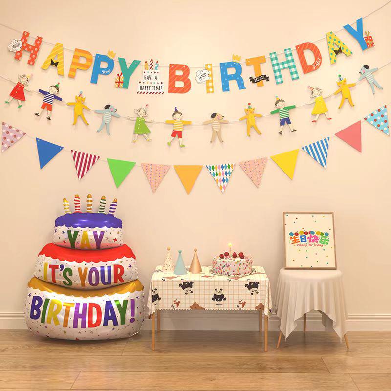 Banner zum 1. Geburtstag für Jungen und Mädchen: Badminton-Themen-Wimpelkette