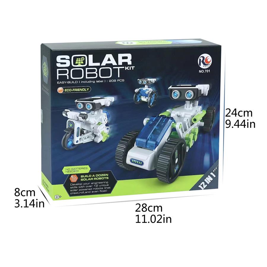 12-in-1 Solar Robot DIY Assembly Kit - Educational Building Blocks for Kids