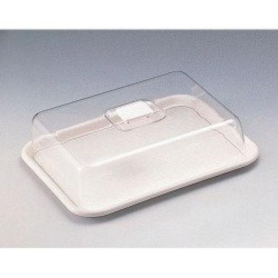 Akebono Sangyo Campana para Pastel, Blanco, Extra Grande, Pastel Cuadrado de 16 pulgadas, Hecho en Japón, Suministros Comerciales, Set de Cubierta y Bandeja, Extraíble y Lavable