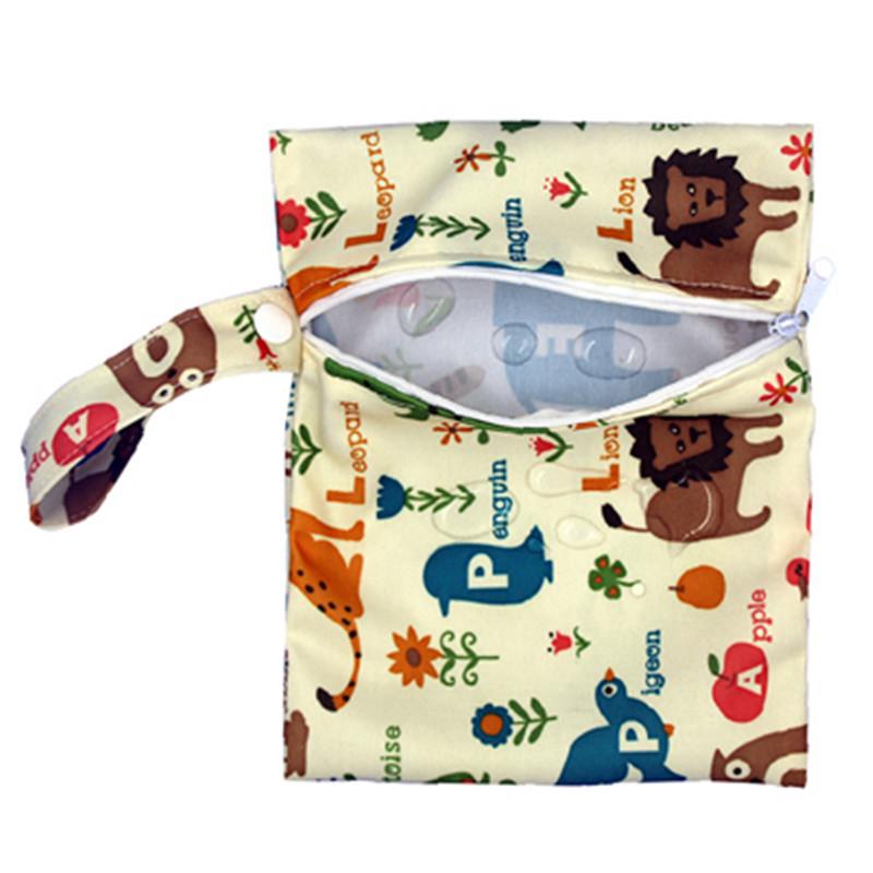 20x25CM Cartoon Print Waterproof Storage Bag - Single Pocket, Wet/Dry, for Baby Stroller