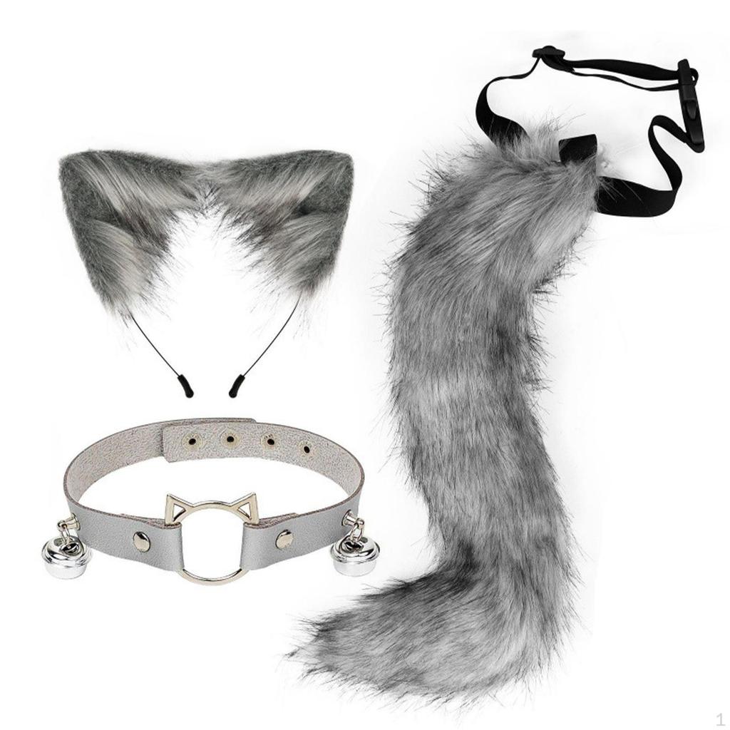 Adorable Animal Ears Hairband And Tail Set for Events