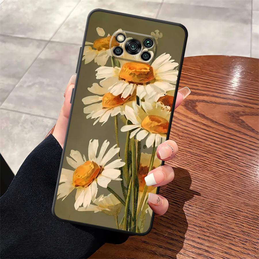 

Чехол для Xiaomi Poco F8 M3 M4 M7 F1 C50 C61 M5 X3 X4 X5 X7 Pro F3 C71 C75 Funda Чехол для телефона Масляная живопись Цветок Poco X5