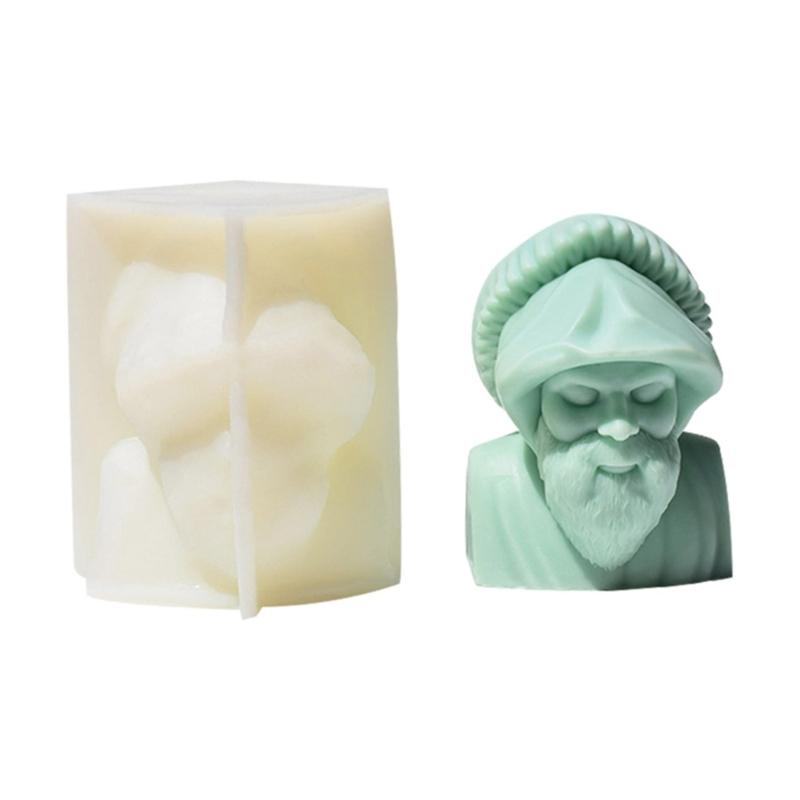 Artistic Old Man Portrait Scented Candle Mold Quality Silicone Elderly Portrait Mold for Custom Scented Candle Making 1