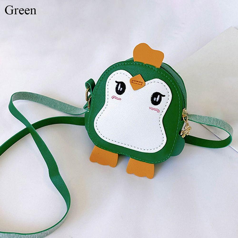 

Animal Penguin Shape Shoulder Bag Small Crossbody Bag Cute Messenger Bag Kids Girls зелений