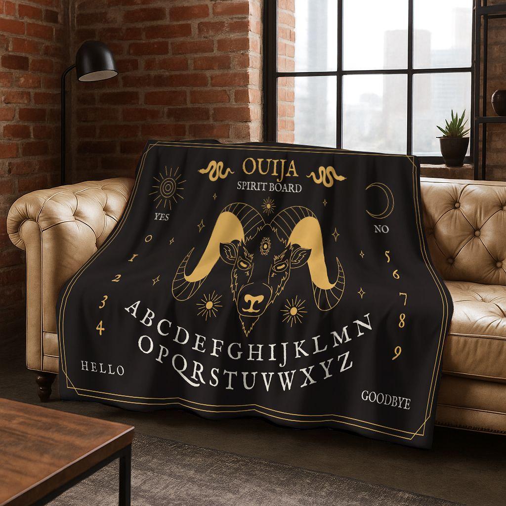 Witch Ouija Gothic Spirit Board 3D Retro Flannel Blanket,Warm and Cozy Soft Throw Blanket for Home Bedroom Bed Sofa Travel Cover
