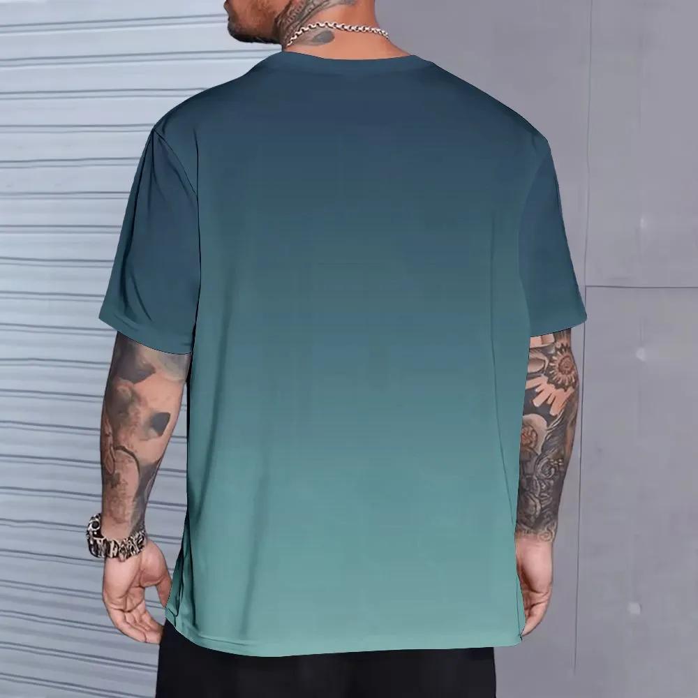 Short Sleeve Letters Stripe Print T-Shirt Casual Weekend Wear Crew Neck Men and Teens Vacation Resorts Spring/Summer/Fall