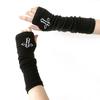 Outdoor Punk Long Fingerless Gloves Cuff For Women Men Outdoor Hip-hop Glove Elbow Mittens Cool Stretch Winter Arm Warmer Mitten