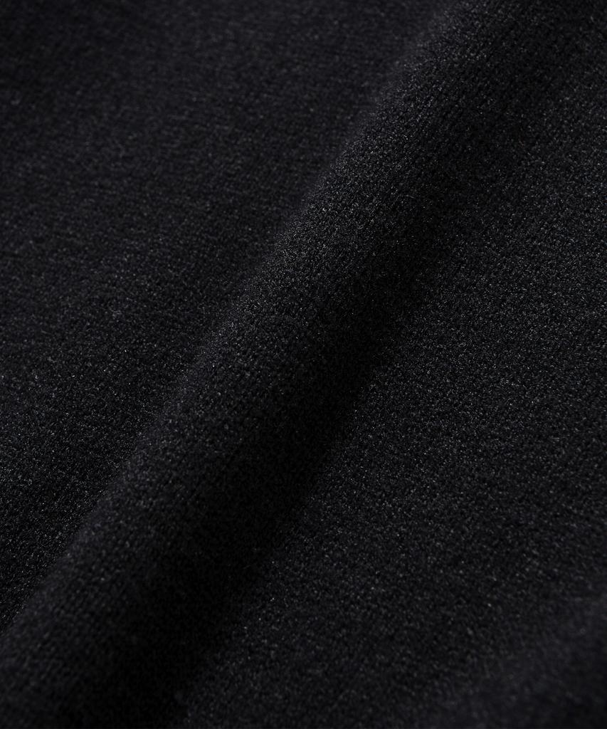 KNITTED Viscose Washable Half Zip Knit Black