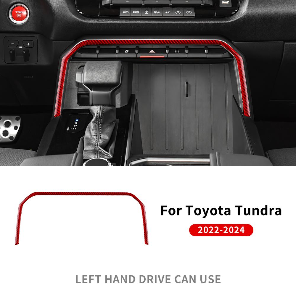 

For Toyota Tundra 2024 Real Soft Carbon Fiber Warning Light Outside Frame Sticker Car Interior Trim Accessories червоний