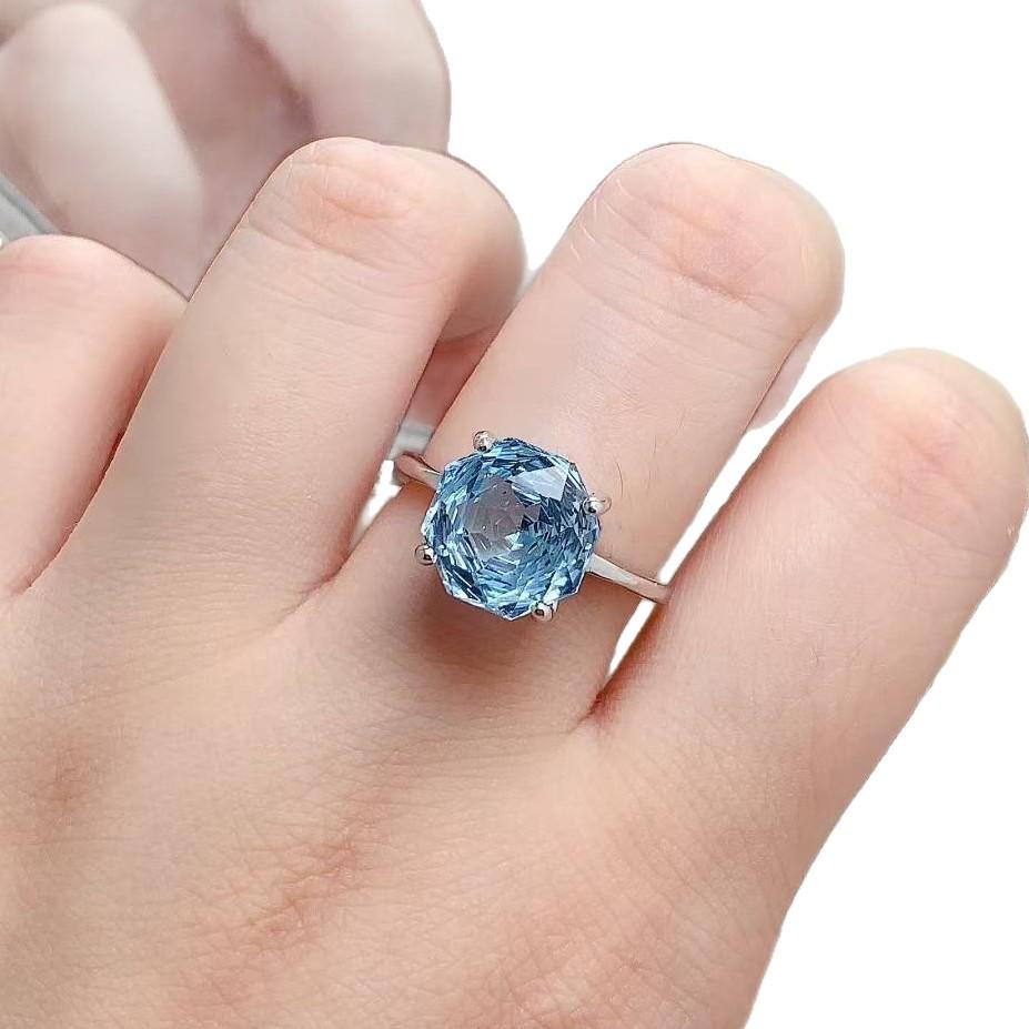 18K Gold Inlaid Amethyst & Citrine Ring, 925 Silver Electroplated, Rose Cut Faceted for Index Finger.