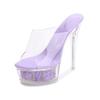 A Nightclub Heel Shoe Large Size Catwalk Pole Dance Shoes Crystal Sole Waterproof Table Shoe Factory