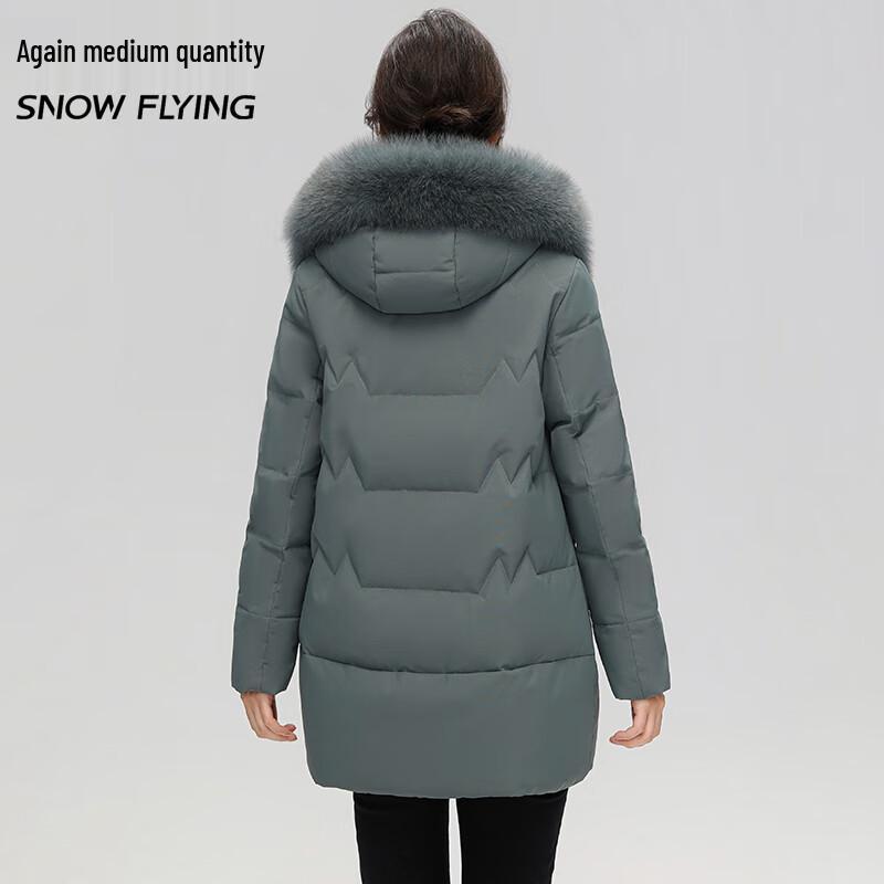 SNOWFLYING Winter Hooded Loose Fit Duck Down Jacket