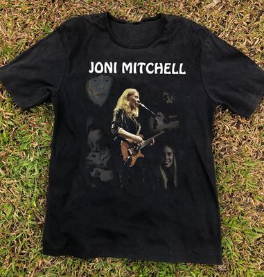 Joni Mitchell Music For Lovers Black T-Shirt Cotton All Size Unisex T-Shirt