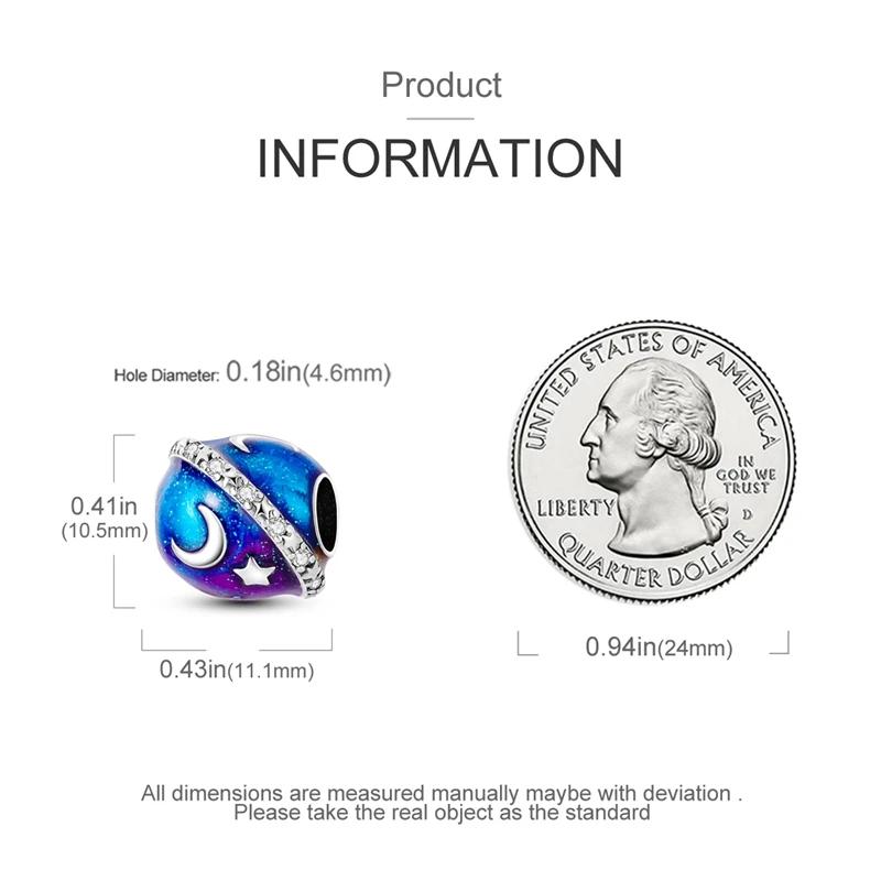 Charms Copperblue Star Moon Planet Orbit Beads Fit Charms Plataoriginal Bracelet Beads Women Jewellery Making Diy