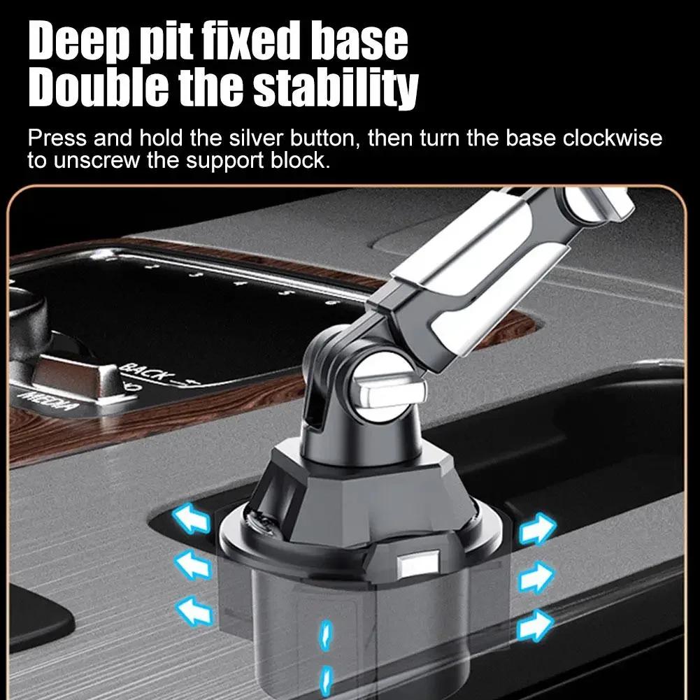 Universal Car Cup Holder Mount for Phone & Tablet, Long Flexible Gooseneck Adjustable 360° Stand, Fit for 4-12.9 Inch Phone