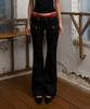 Iwaiial Low Rise Zip Pocket Boots-Cut Pants - Black