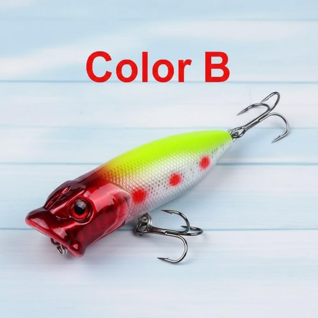 

Fishing Lures 7 3cm 11g Topwater Popper Bait Hard Artificial Wobblers Plastic Tackle 6 Hooks