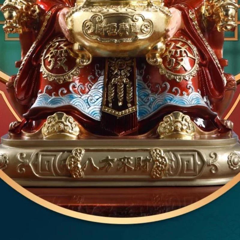 1 szt. Żywiczna Statua Buddy Bóstwa Bogactwa Ozdoba Żywiczne Rzemiosło Prezent na Otwarcie Sklepu Feng Shui Dekoracja Domu Przyciąganie Bogactwa