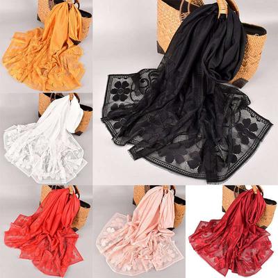 Dámský květinový šátek Pure Color Wrap Pohodlný jednoduchý stylový vyřezávaný elegantní