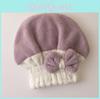 Home Use Women Coral Fleece Bow Dry Hair Hat With Absorbent Quick Function Dry