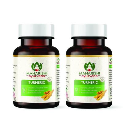 100% ekologiškos ciberžolės kapsulės 500 mg | 2 pakuotės po 60 kapsulių