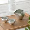 [Nousaku Red Cotton Ribbon and Washi Paper Wrapping] Sake Pitcher - Madoka & Sake Cup - Madoka (Set of 2)