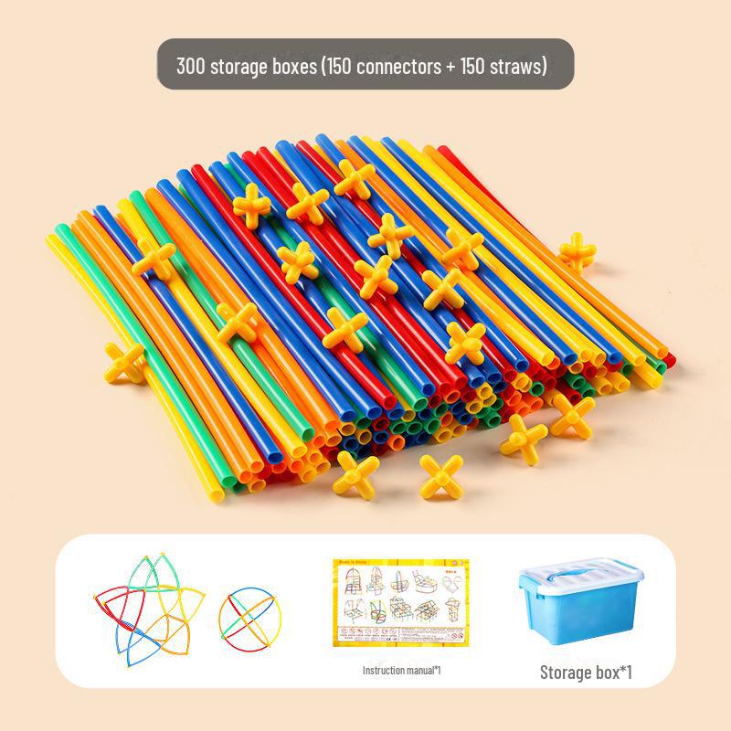 Soft Straw Puzzle Blocks: Educational 4D Building Toys for Kindergarten