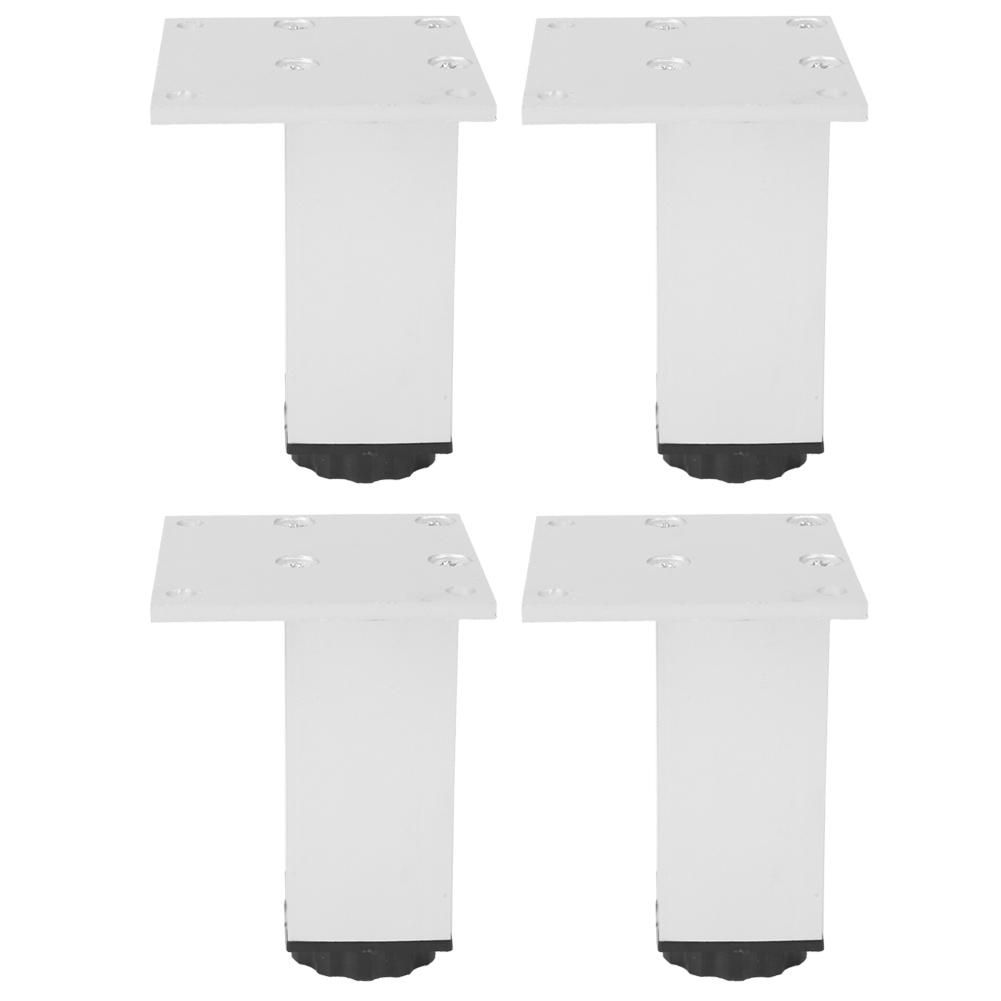 4Pcs Set Square‑Shaped Aluminum Alloy Adjustable Furniture Cabinet Table Sofa Legs Support(Square Furniture Leg