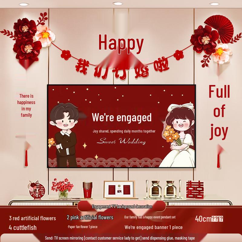 Double Happiness Garland for Wedding & Living Room Decor