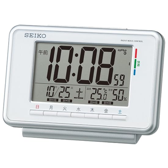 Seiko Clock Alarm Clock Radio Digital Weekly Alarm Calendar Comfort Level Temperature Humidity Displ