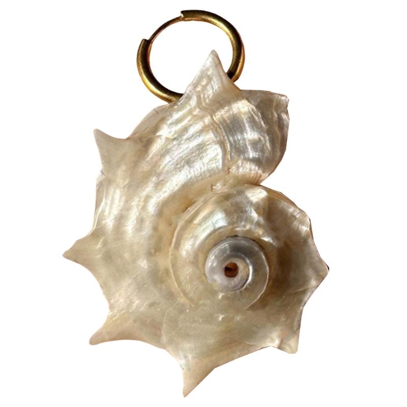 Handmade Spiny Shell Hoop Earrings Unique Natural Texture Sophisticated Shell Studs Earrings Jewelry Gift For Her