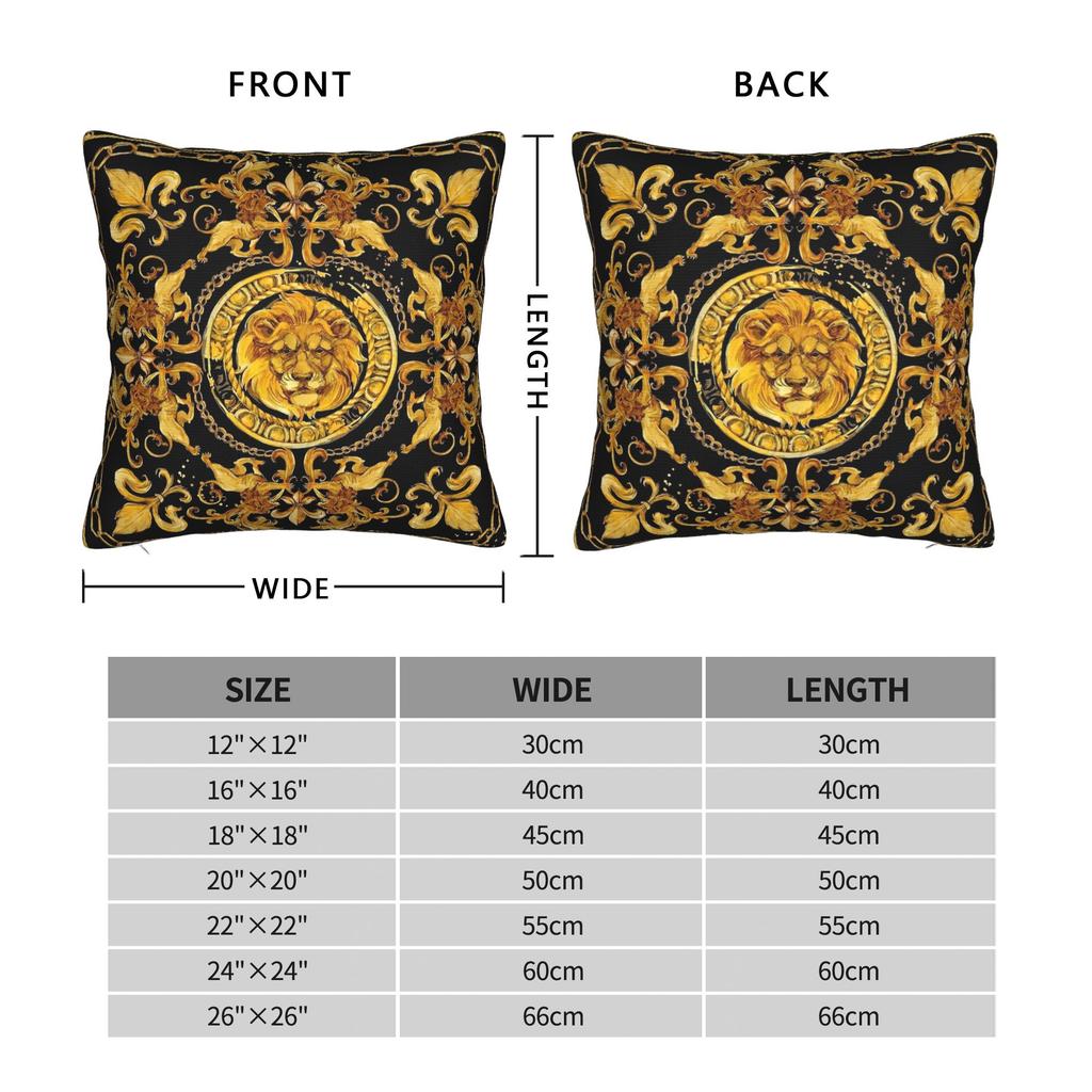 Golden Lion Luxury Design European Baroque Pillowcase Soft Cushion Cover Decorative Pillow Case Cover Home 40*40Cm