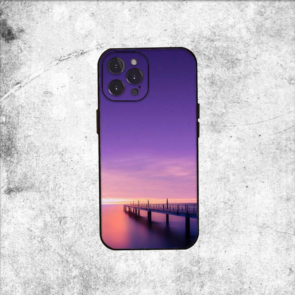 natural landscape Phone Case Silicone black Soft For IPhone 17,16,15,14,13,12,11,SE,Plus Pro Max