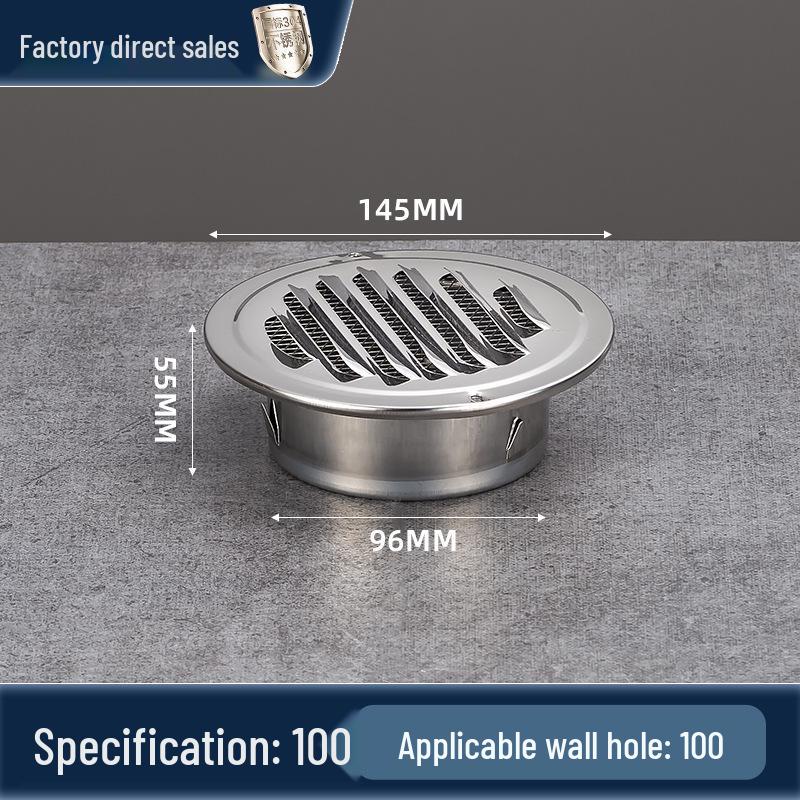 304 Nerezová ocel Plochá hlava Vnější Větruodolná Ventilační krytka pro Vstup čerstvého vzduchu