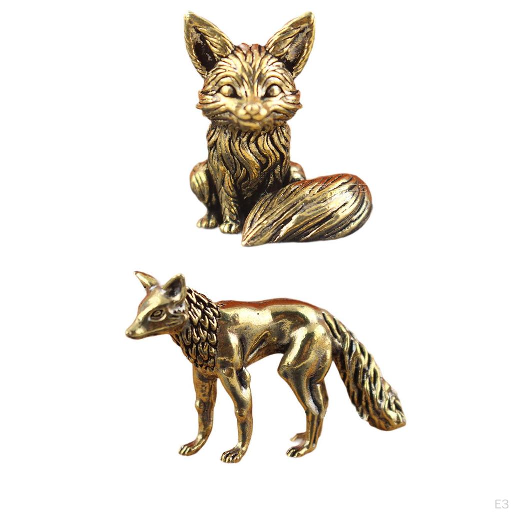 Fox Figurine for Office Desk Micro Landscape Animal Sculpture Tea Pet