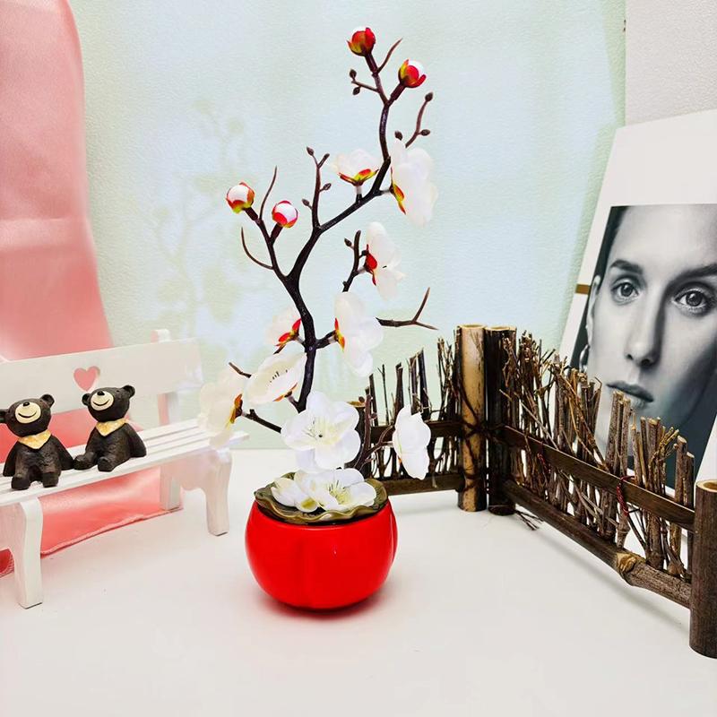 1PC Home Decoration Oriental Style Natural Bonsai Mini Single Stem Desktop Artificial Plant