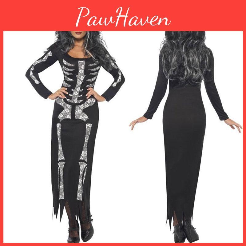 Premium Quality Plus Halloween Midnight Horror Vampire Skeleton Costume Fancy Dress Outfit