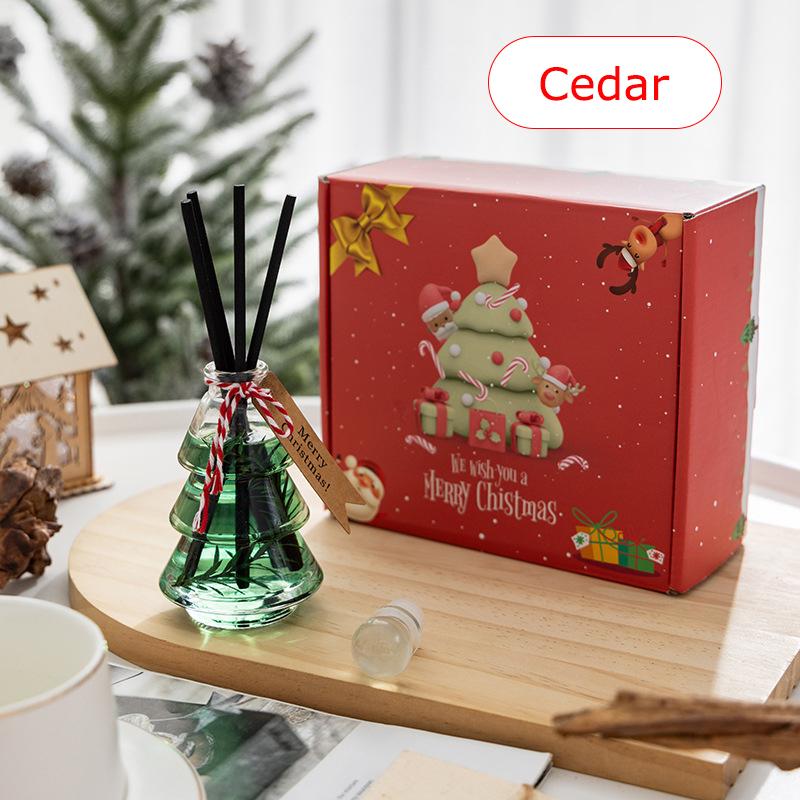 1PC Flameless Souvenir Aromatherapy Fresh Gift Box Ornament Glass Indoor Fragrance Long-lasting Christmas Tree Home
