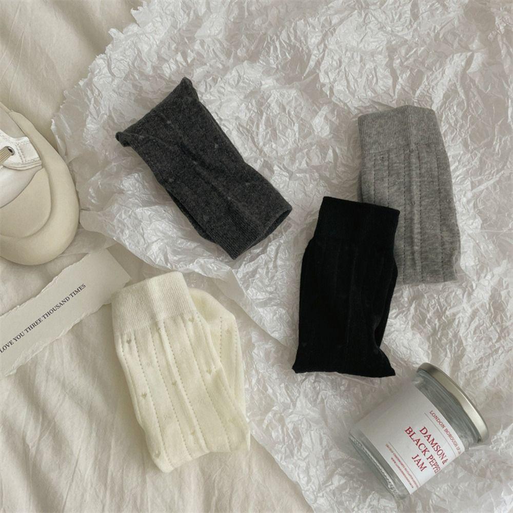 

Love Hollow Mid-tube Socks Ice Silk Cotton Socks Kawaii Women Mesh Socks Spring