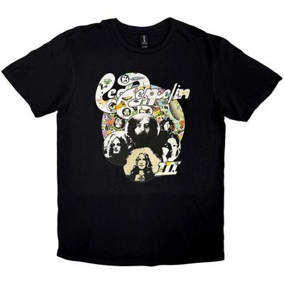 Led Zeppelin T-Shirt Foto III Bandlogo neu Offiziell Herren Schwarz