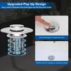Pop-Up Bathroom Sink Stopper Odor-Resistant Press-To-Close Drain Plug for Washbasin Accessories Hair Catcher Strainer