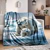 1Pc Polar Bear Family Arctic Blanket Soft And Comfortable Casual Warm Camping Travel Christmas Halloween Xmas Gift M924194