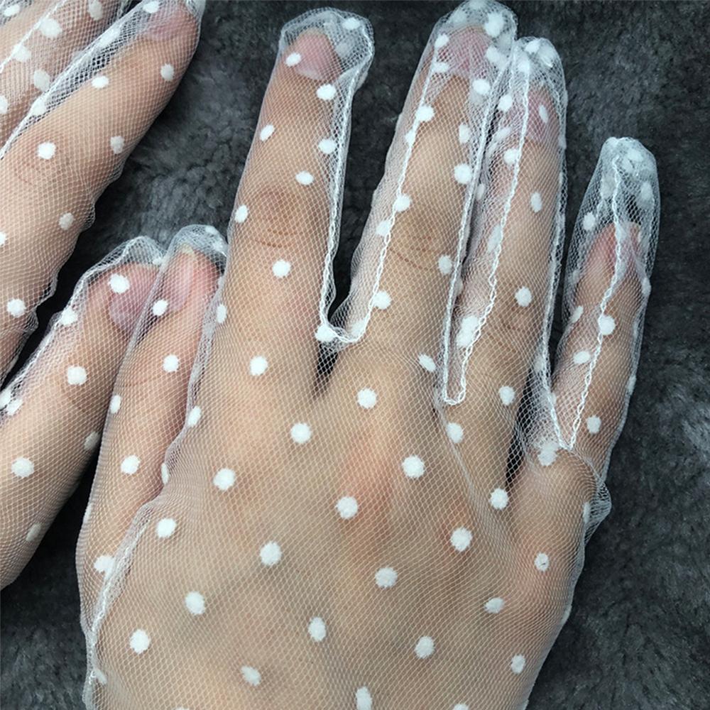 1 Pair Stretchy Flexible Accessories Sunscreen Falbala Spots Tulle Gloves Spots Gloves Lace Mittens